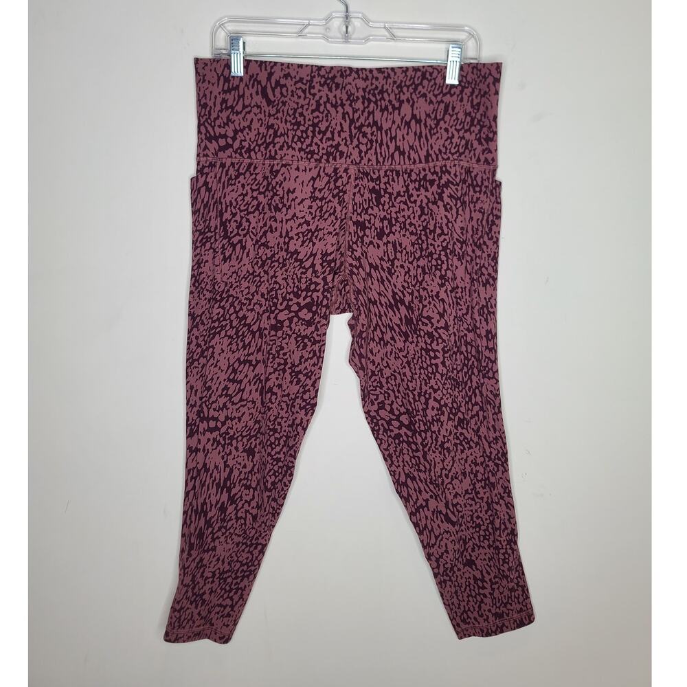 Athleta Salutation Stash pocket 7/8 legging mauve pink animal print - 1X